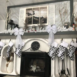Northlight 20.5" Black And White Plaid Rustic Reindeer Snowflake Christmas Stocking -Chic Christmas Decoration northlight20l15307 cxpicv 98691.1669279108