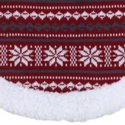 Northlight 20" Gray And Red Snowflakes Lodge Mini Christmas Tree Skirt With High Pile Fleece Trim -Chic Christmas Decoration northlight20l27925 61872.1639090309