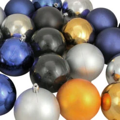 Northlight 32ct Black And Gold Shatterproof 2-Finish Christmas Ball Ornaments 3.25" (80mm) -Chic Christmas Decoration northlight20lj15379 50344.1640906885