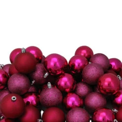 Northlight 60ct Magenta Pink Shatterproof 4 Finish Christmas Ball Ornaments 2.5" (60mm) -Chic Christmas Decoration northlight20lj35433 56903.1665610744
