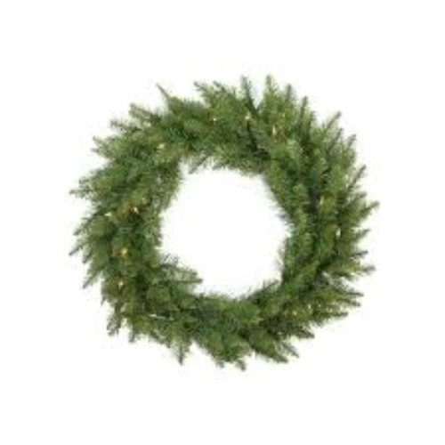 Northlight Pre-Lit Mixed Pine Artificial Christmas Wreath - 24-Inch, Clear Lights 2 Northlight Pre-Lit Mixed Pine Artificial Christmas Wreath - 24-Inch, Clear Lights - Image 2