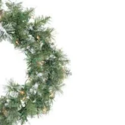Northlight Pre-Lit Snow Mountain Pine Artificial Christmas Wreath - 30-Inch, Clear Lights 5 Northlight Pre-Lit Snow Mountain Pine Artificial Christmas Wreath - 30-Inch, Clear Lights -Chic Christmas Decoration northlight20m88647 03 50144.1599873094