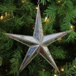 Northlight 11" White And Silver Mirrored 5-Point Star Christmas Ornament -Chic Christmas Decoration northlight20nl00161 4 50774.1608349970