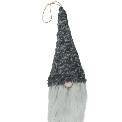 Northlight 34" Gray And White Hanging Gnome Hat Christmas Decoration 2 Northlight 34" Gray And White Hanging Gnome Hat Christmas Decoration - Image 2