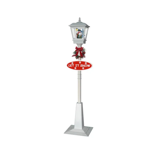 Northlight 70.75" White Lighted Musical Snowman Christmas Street Lamp 2 Northlight 70.75" White Lighted Musical Snowman Christmas Street Lamp - Image 2