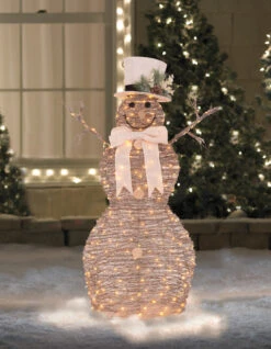 Northlight 48" LED Lighted Rattan Snowman Outdoor Christmas Decoration -Chic Christmas Decoration northlight20ratten20snowman 83222.1587645271