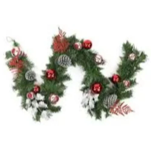 Northlight 6' X 8" Red Ornaments And Pine Cone Artificial Christmas Garland - Unlit 3 Northlight 6' X 8" Red Ornaments And Pine Cone Artificial Christmas Garland - Unlit - Image 3