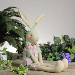 Northlight 20" Sitting Linen Pink And Green Floral Easter Bunny Rabbit Spring Figure -Chic Christmas Decoration northlight20sh14428 2 23399.1588362495