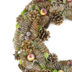 Northlight Brown Pine Cone And Fruit Glitter Artificial Christmas Wreath - 19.5-Inch, Unlit -Chic Christmas Decoration northlight20sh36233 51104.1665611029