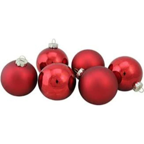 Northlight 9ct Red 2-Finish Christmas Ball Ornaments 2.5" (65mm) 3 Northlight 9ct Red 2-Finish Christmas Ball Ornaments 2.5" (65mm) - Image 3