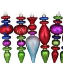 Northlight 6ct Red And Green 3-Finish Glass Christmas Finial Ornaments 6.5" (165mm) 5 Northlight 6ct Red And Green 3-Finish Glass Christmas Finial Ornaments 6.5" (165mm) -Chic Christmas Decoration northlight20wy04157 03 14717.1599786791