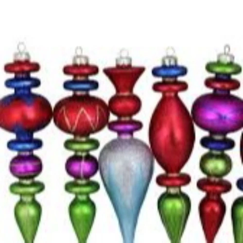 Northlight 6ct Red And Green 3-Finish Glass Christmas Finial Ornaments 6.5" (165mm) 3 Northlight 6ct Red And Green 3-Finish Glass Christmas Finial Ornaments 6.5" (165mm) - Image 3