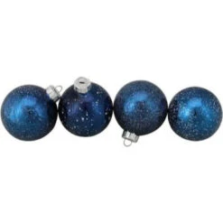 Northlight 4ct Blue And White Speckled 2-Finish Christmas Ball Ornaments 3.25" (80mm) -Chic Christmas Decoration northlight20wy15221 03 67228.1599787109