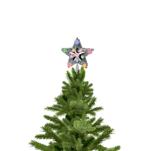 Northlight 9" Lighted Silver Star Christmas Tree Topper - Multicolor Lights 4 Northlight 9" Lighted Silver Star Christmas Tree Topper - Multicolor Lights - Image 4