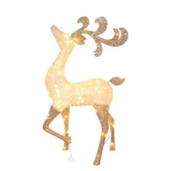 Northlight 4.6' Lighted And Glitter Drenched Reindeer Outdoor Christmas Yard Art