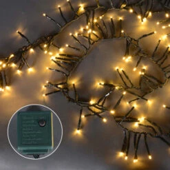 Northlight 200 Warm White Multi-Function LED Cluster Christmas Lights - 5.75 Ft Green Wire -Chic Christmas Decoration northlight 19 10104wafe 200 69000.1588396529