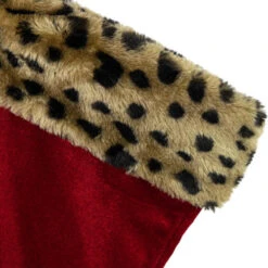 Northlight 20" Red And Black Leopard Cuff Christmas Stocking -Chic Christmas Decoration northlight 510100go 002 91216.1686923743