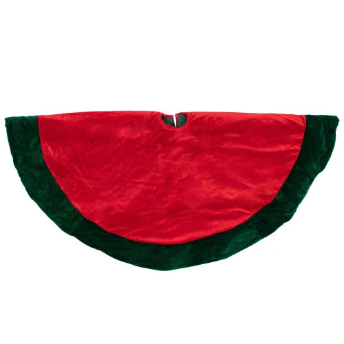 Northlight 60" Red Traditional Christmas Tree Skirt With Green Border Trim 5 Northlight 60" Red Traditional Christmas Tree Skirt With Green Border Trim - Image 5