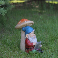 Northlight 10" High Tech Gnome With Tablet Solar Powered LED Lighted Outdoor Garden Statue -Chic Christmas Decoration northlight ag36993 3 53161.1588362563