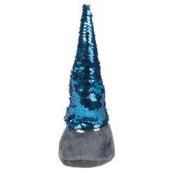 Northlight 13.5" Gray Standing Christmas Gnome Decoration With Blue Flip Sequin Hat -Chic Christmas Decoration northlight am87033 2 09050.1599700431