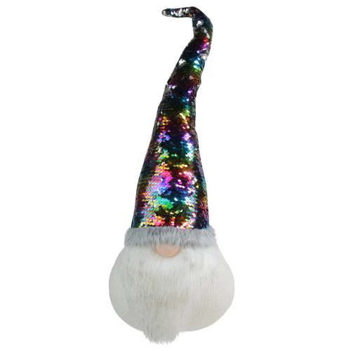 Northlight 24" Gnome With Rainbow And Silver Flip Sequin Hat Christmas Decoration 1 Northlight 24" Gnome With Rainbow And Silver Flip Sequin Hat Christmas Decoration