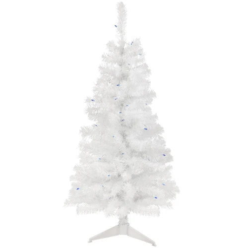 Northlight 4' Pre-Lit Slim White Pine Artificial Christmas Tree - Blue Lights 1 Northlight 4' Pre-Lit Slim White Pine Artificial Christmas Tree - Blue Lights
