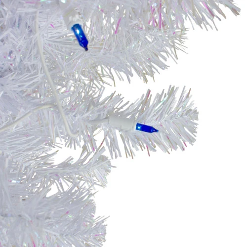 Northlight 3' Pre-Lit White Pine Slim Artificial Christmas Tree - Blue Lights 2 Northlight 3' Pre-Lit White Pine Slim Artificial Christmas Tree - Blue Lights - Image 2