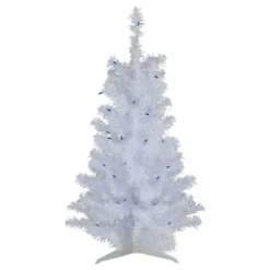 Northlight 3' Pre-Lit White Pine Slim Artificial Christmas Tree - Blue Lights