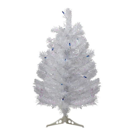 Northlight 2' Pre-Lit White Pine Artificial Christmas Tree - Blue Lights 1 Northlight 2' Pre-Lit White Pine Artificial Christmas Tree - Blue Lights