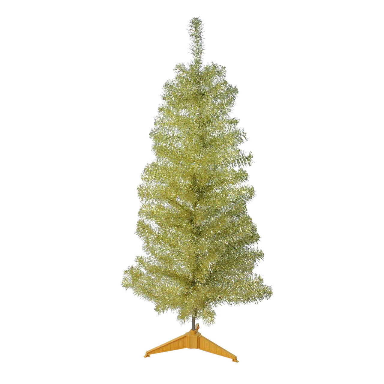 Northlight 4' Slim Gold Iridescent Tinsel Artificial Christmas Tree - Unlit 1 Northlight 4' Slim Gold Iridescent Tinsel Artificial Christmas Tree - Unlit
