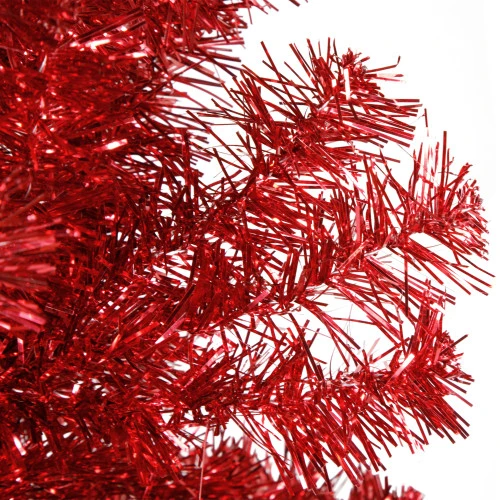 Northlight 6' Pencil Red Tinsel Artificial Christmas Tree - Unlit 2 Northlight 6' Pencil Red Tinsel Artificial Christmas Tree - Unlit - Image 2