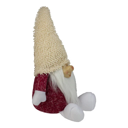 Northlight 15" Textured Red And White Chubby Smiling Gnome Plush Table Top Christmas Figure 3 Northlight 15" Textured Red And White Chubby Smiling Gnome Plush Table Top Christmas Figure - Image 3