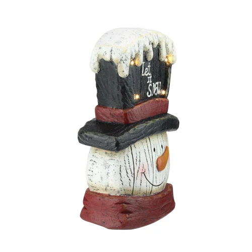 Northlight 13” Pre-Lit LED Snowman Weathered Table Top Christmas Decoration 2 Northlight 13” Pre-Lit LED Snowman Weathered Table Top Christmas Decoration - Image 2