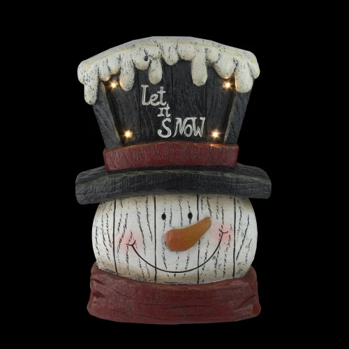 Northlight 13” Pre-Lit LED Snowman Weathered Table Top Christmas Decoration 4 Northlight 13” Pre-Lit LED Snowman Weathered Table Top Christmas Decoration - Image 4