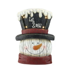 Northlight 13” Pre-Lit LED Snowman Weathered Table Top Christmas Decoration