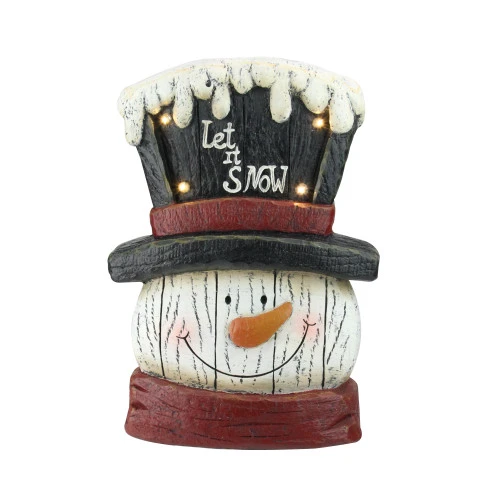 Northlight 13” Pre-Lit LED Snowman Weathered Table Top Christmas Decoration 1 Northlight 13” Pre-Lit LED Snowman Weathered Table Top Christmas Decoration
