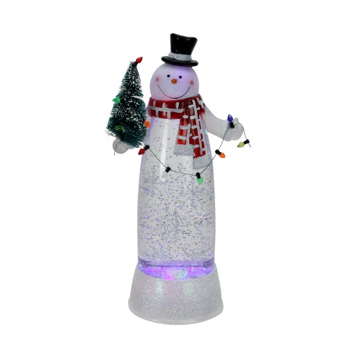 Northlight 11" LED Lighted Shimmering White Snowman Christmas Table Top Glittering Snow Dome 1 Northlight 11" LED Lighted Shimmering White Snowman Christmas Table Top Glittering Snow Dome