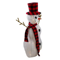 Northlight 35" Lighted 3-D Snowman With Top Hat And Twig Arms Outdoor Christmas Decoration -Chic Christmas Decoration northlight d 12 10042 1u 2 20533.1588415669