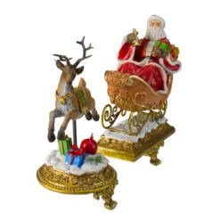 Northlight Set Of 2 Gold Santa And Reindeer Glittered Christmas Stocking Holders 9.5” -Chic Christmas Decoration northlight dw15133 1 41794.1587644175