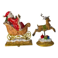 Northlight Set Of 2 Gold Santa And Reindeer Glittered Christmas Stocking Holders 9.5” -Chic Christmas Decoration northlight dw15133 2 24418.1587644175
