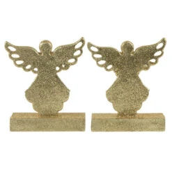 Northlight Set Of 2 Gold Angel Glittered Christmas Stocking Holders 5.5" -Chic Christmas Decoration northlight dw15138 4new 09968.1662805506