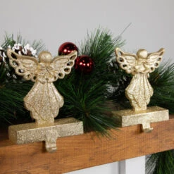 Northlight Set Of 2 Gold Angel Glittered Christmas Stocking Holders 5.5" -Chic Christmas Decoration northlight dw15138 styled 2 60797.1691247510