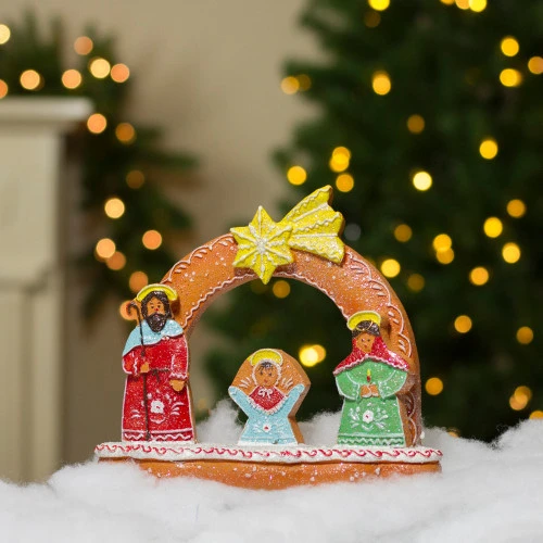 Northlight 8" Glitter Dusted Gingerbread Holy Family Christmas Nativity Decoration 4 Northlight 8" Glitter Dusted Gingerbread Holy Family Christmas Nativity Decoration - Image 4