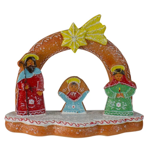 Northlight 8" Glitter Dusted Gingerbread Holy Family Christmas Nativity Decoration 1 Northlight 8" Glitter Dusted Gingerbread Holy Family Christmas Nativity Decoration