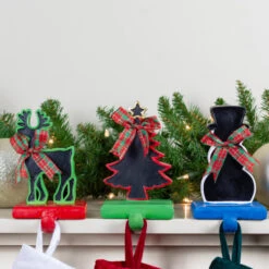 Northlight Set Of 3 Reindeer, Tree, And Snowman With Chalkboard Christmas Stocking Holders 7" -Chic Christmas Decoration northlight dw27717 4 30296.1588344289