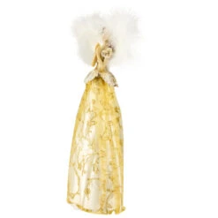 Northlight 10" Gold And White Angel Christmas Tree Topper, Unlit -Chic Christmas Decoration northlight e27404 3updated 87067.1640647156