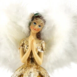 Northlight 10" Gold And White Angel Christmas Tree Topper, Unlit -Chic Christmas Decoration northlight e27404 5 00679.1640647156