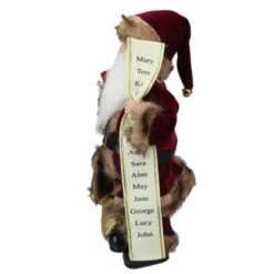 Northlight 18" Burgundy And Brown Santa Claus With Naughty Or Nice List Christmas Figure -Chic Christmas Decoration northlight e76524 3 43523.1652289216