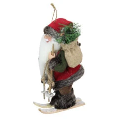 Northlight 9" Brown And Red Skiing Santa Claus With Gift Bag Christmas Figurine -Chic Christmas Decoration northlight e76604 3 93965.1588415426