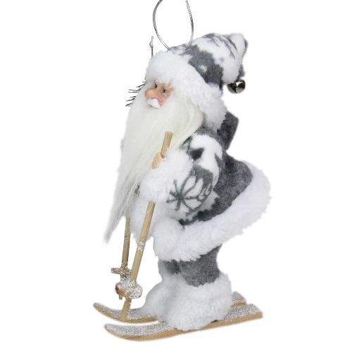 Northlight 9" White And Gray Skiing Santa Claus Christmas Figurine - 31422145 2 Northlight 9" White And Gray Skiing Santa Claus Christmas Figurine - 31422145 - Image 2